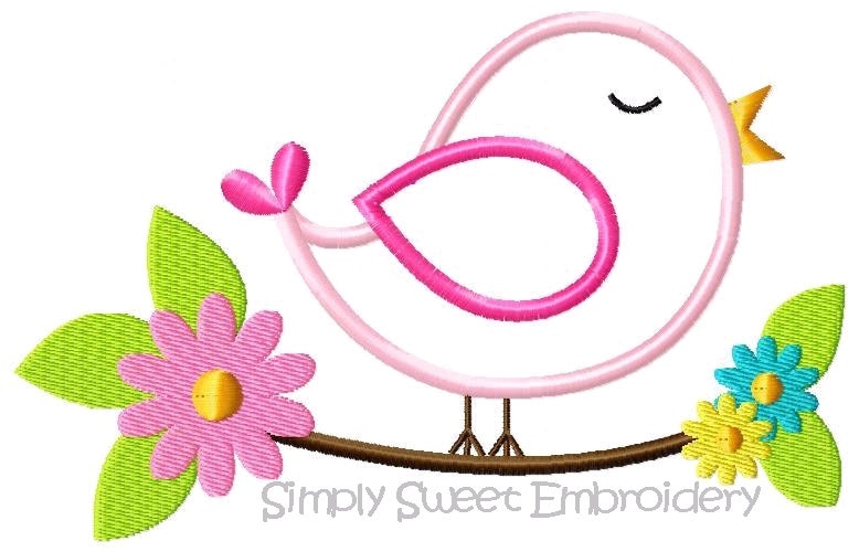 Bird Branch Machine Embroidery Applique Design - Etsy