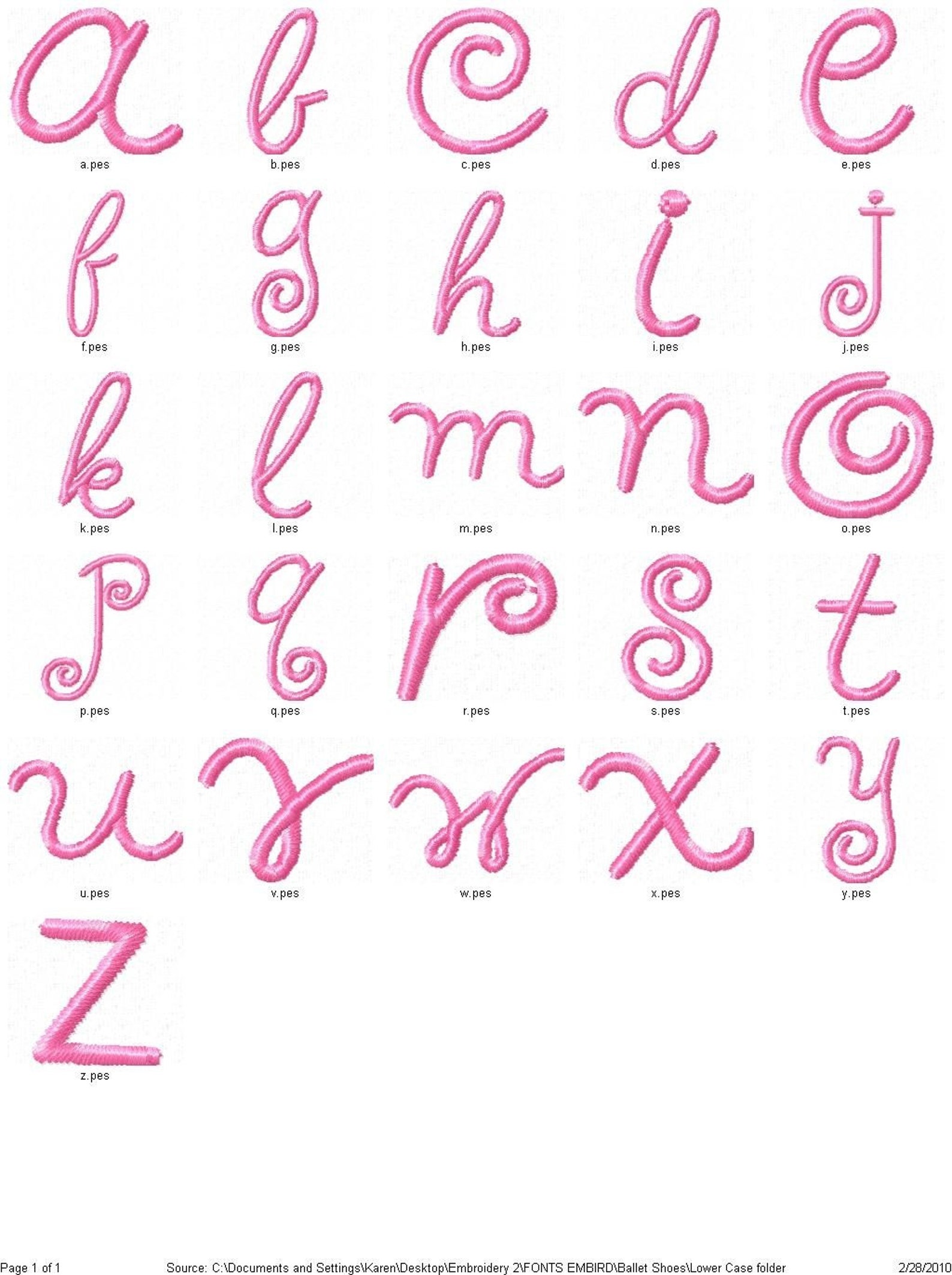 ballet shoes machine embroidery design monogram font set