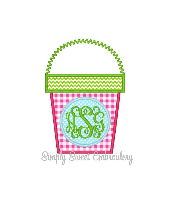 Sand Bucket Machine Embroidery Applique Design Etsy