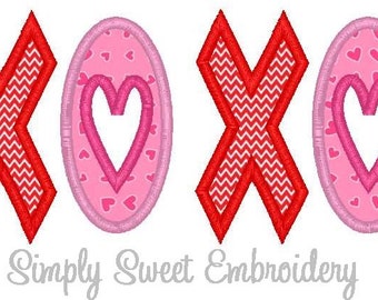 XOXO Machine Embroidery Applique Design