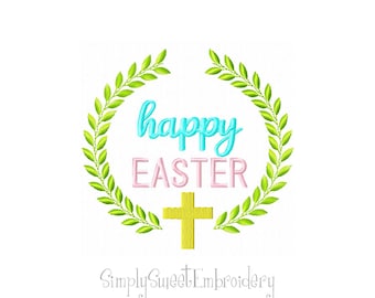 Happy Easter Machine Embroidery Design - 3 sizes