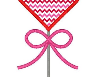 Heart Lollipop Machine Embroidery Applique Design