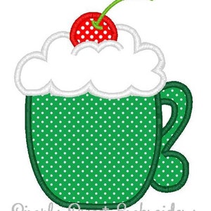 Hot Chocolate Machine Embroidery Applique Design