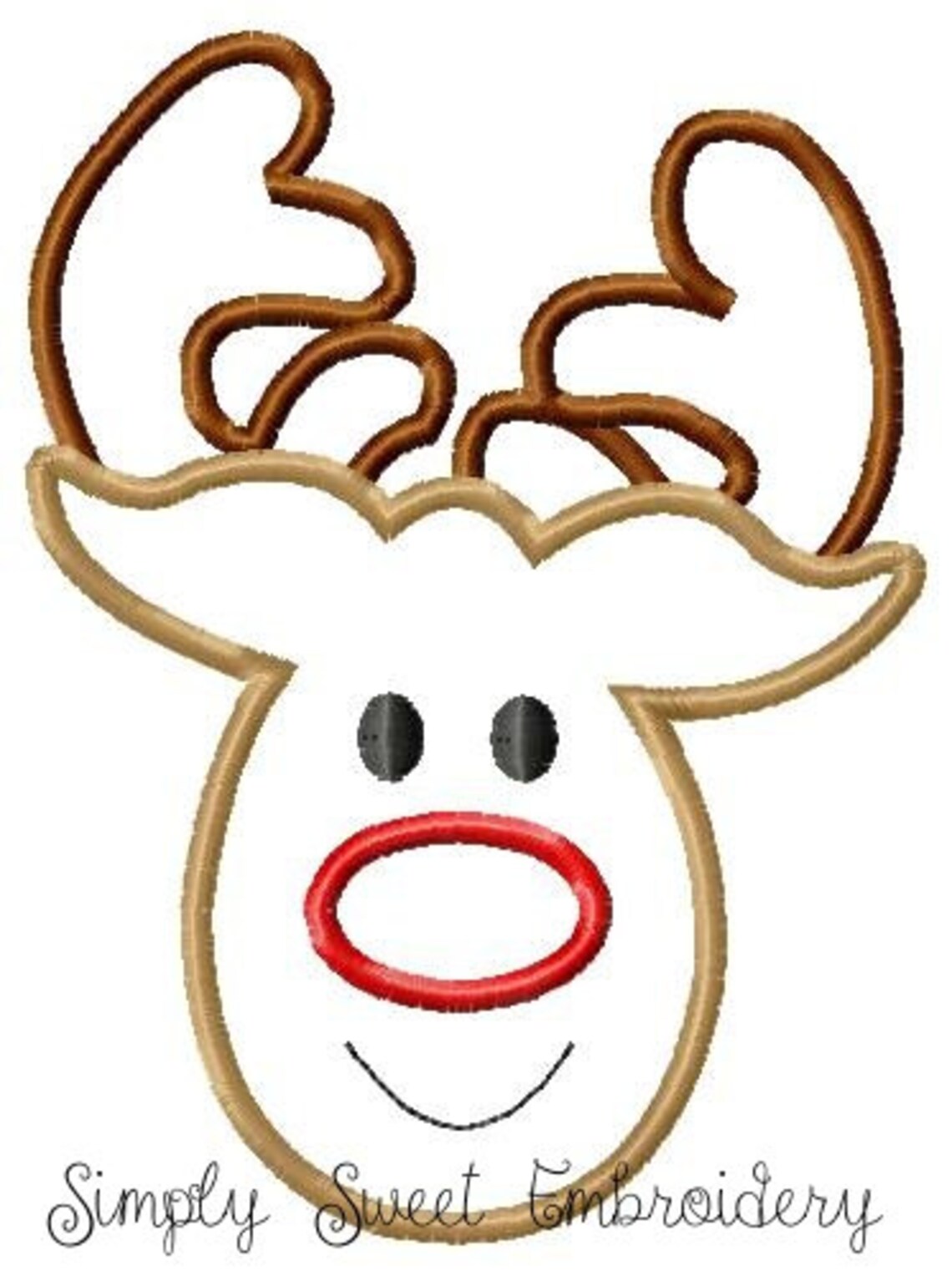 Rudolph Machine Embroidery Applique Design Etsy