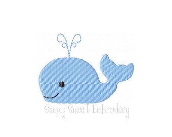 Whale Machine Embroidery Mini Design - 6 sizes