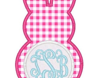 Easter Bunny Monogram Machine Embroidery Applique Design