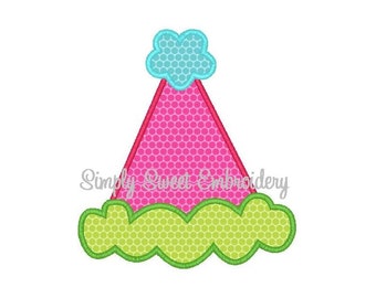 Birthday Hat Applique Machine Embroidery Design