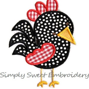 Rooster Machine Embroidery Applique Design