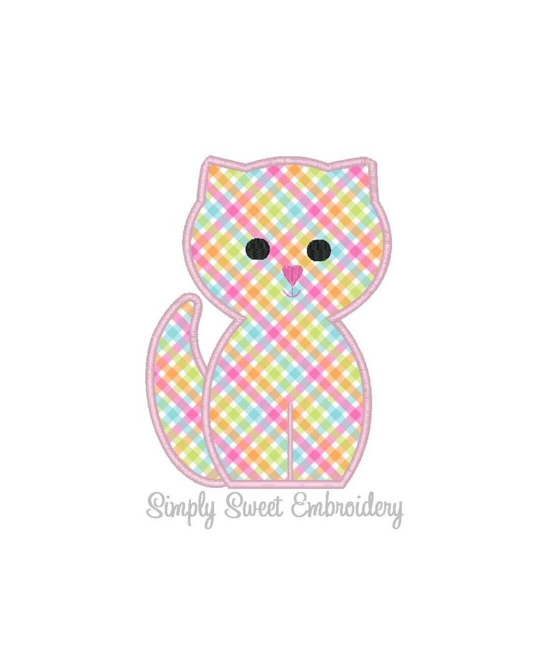 Kitty Cat Machine Embroidery Applique Design - Etsy