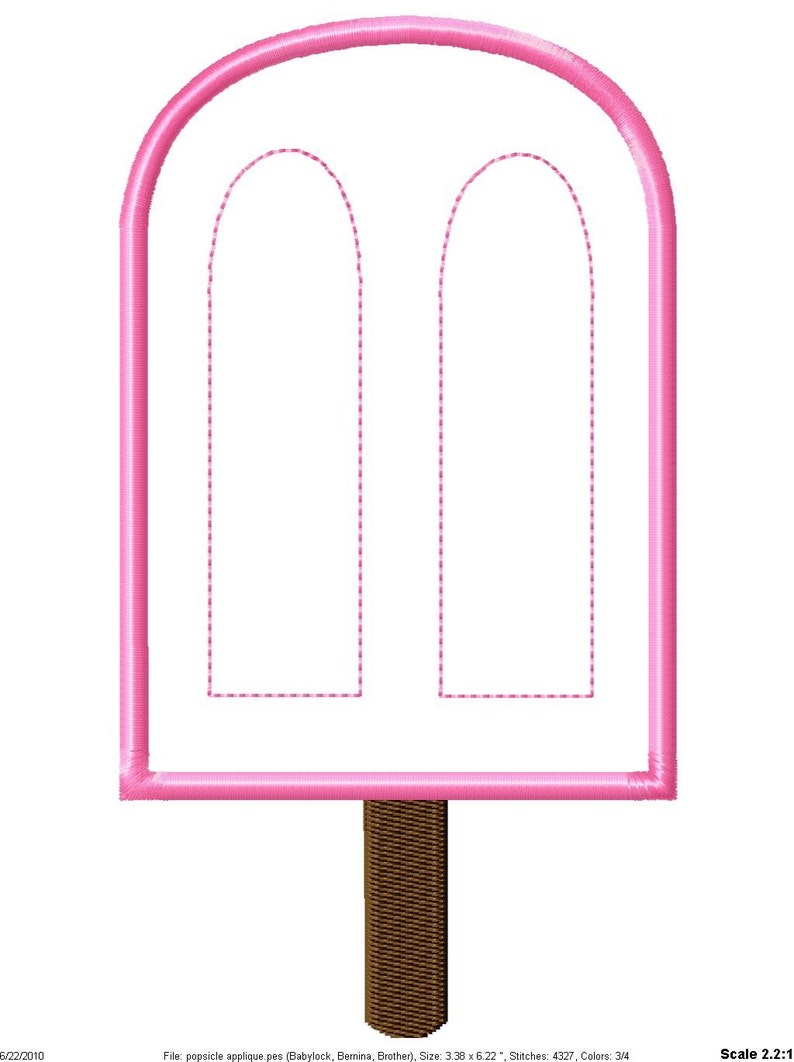 Popsicle Machine Embroidery Applique Design image 2