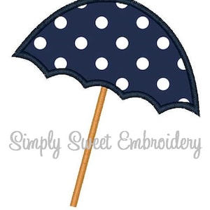 Beach Umbrella Machine Embroidery Applique Design