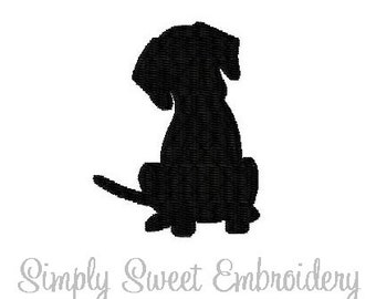 Puppy Silhouette Machine Embroidery Mini Design