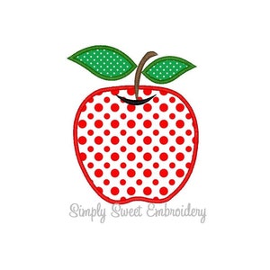 Apple Machine Embroidery Applique Design image 2