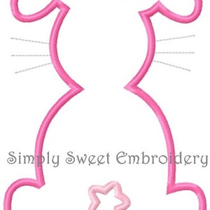 Outline Easter Bunny Machine Embroidery Applique Design image 2