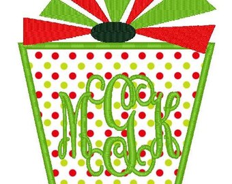 Christmas Present 2 Machine Embroidery Applique Design