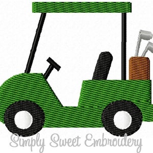 Miniaturowy projekt haftu maszynowego Golf Cart - 5 rozmiarów