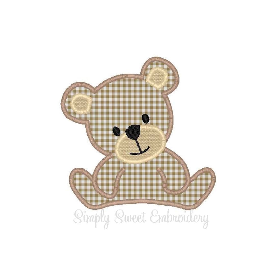 Teddy Bear Machine Embroidery Applique Design Etsy