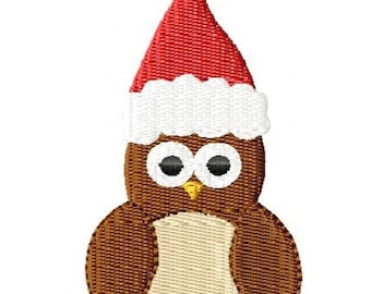 Christmas Owl Mini Machine Embroidery Design