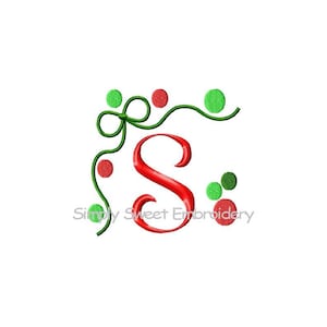 Bow Christmas Machine Embroidery Monogram Font Set