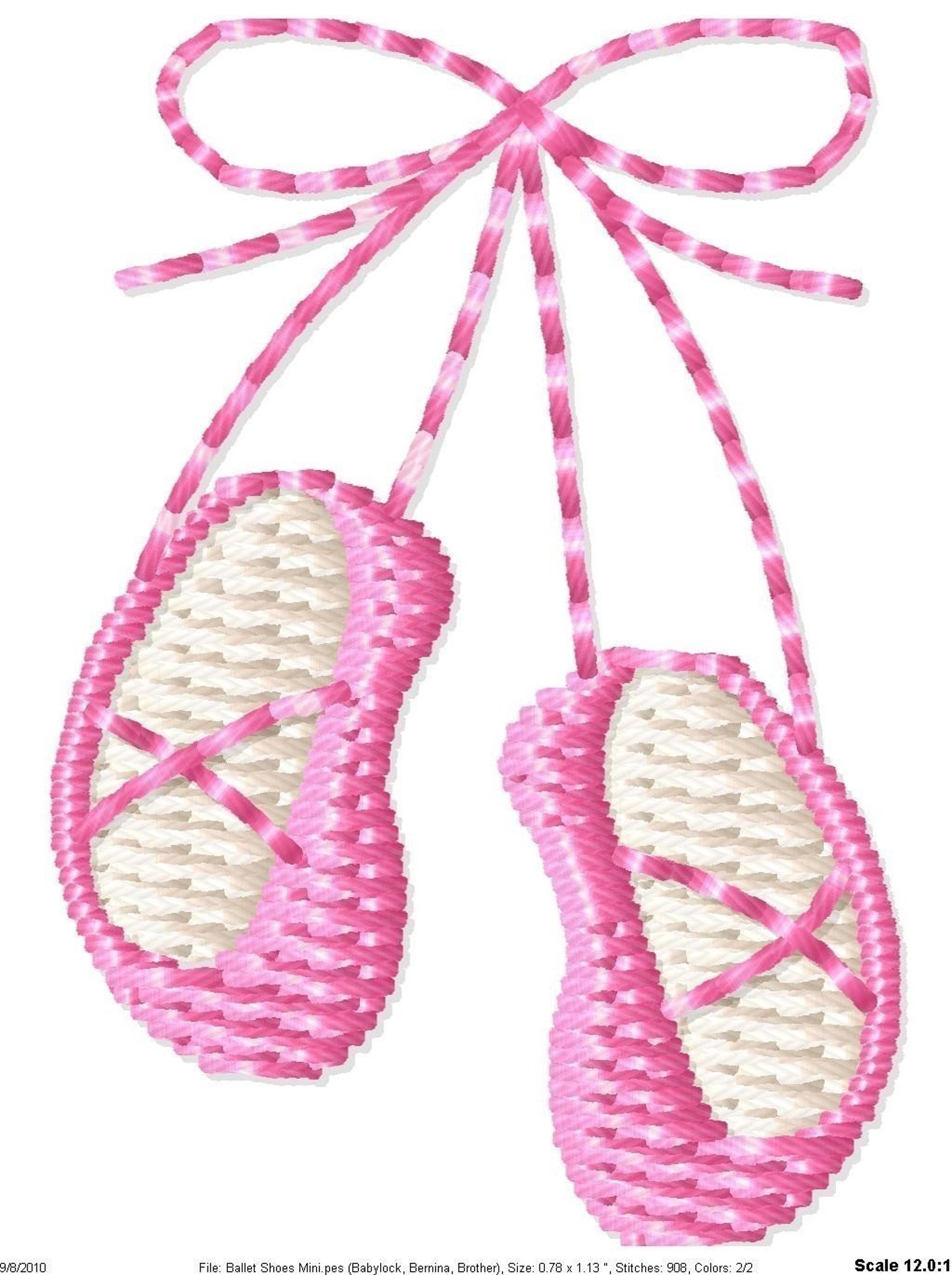 ballet shoes machine embroidery mini design