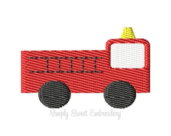Fire Truck Mini Machine Embroidery Design