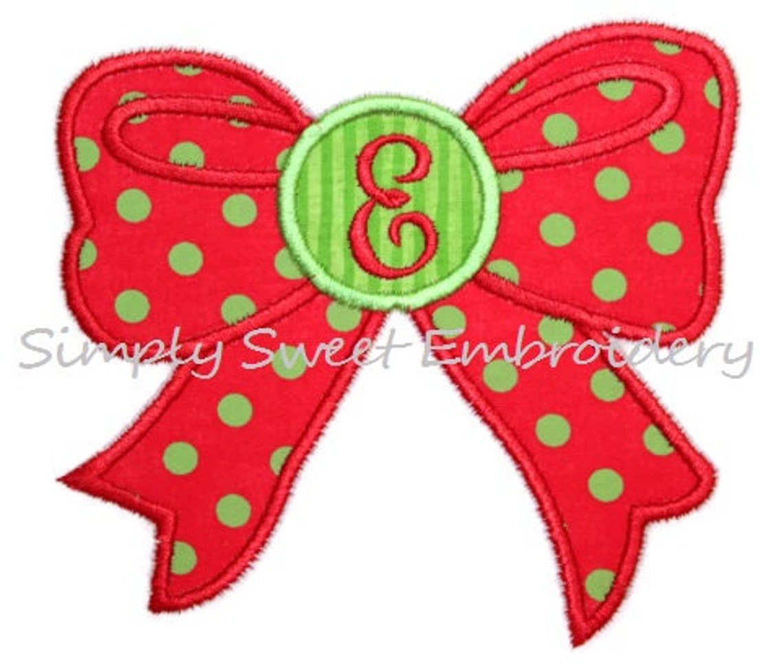 Bow Machine Embroidery Applique Design Etsy