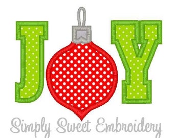 JOY Christmas Machine Embroidery Applique Design