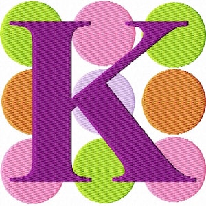 Large Dots Machine Embroidery  Monogram Font Set