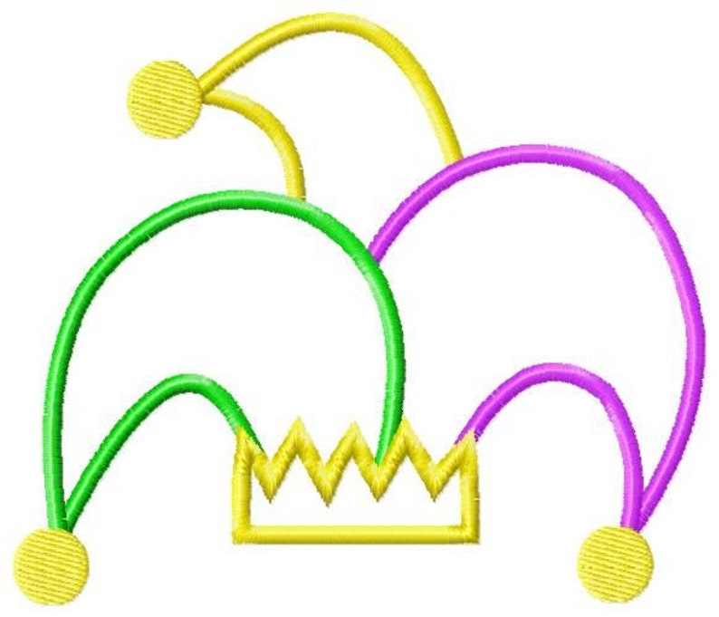 mardi gras jester embroidery design