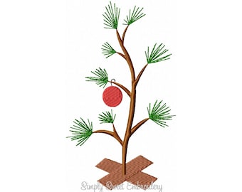 Stick Christmas Tree Machine Embroidery Design