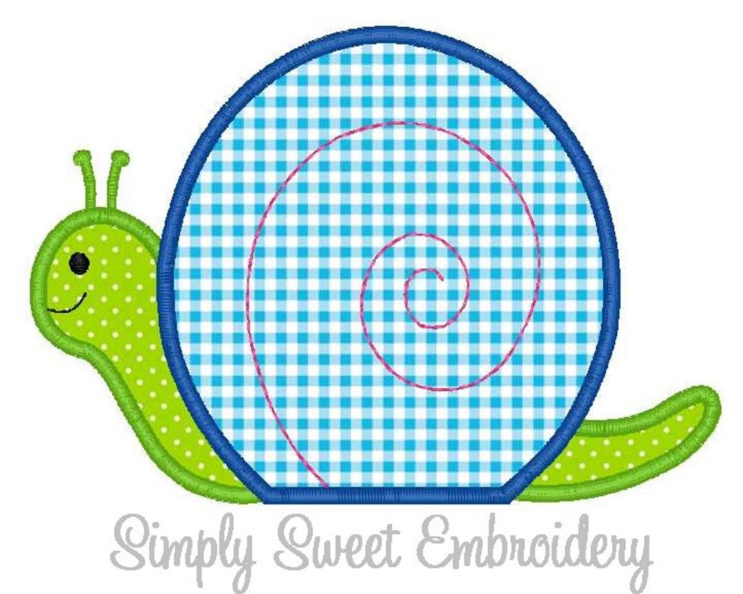 Snail Machine Embroidery Applique Design Etsy