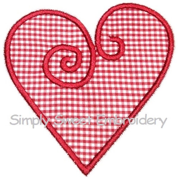 Scroll Heart Machine Embroidery Applique Design