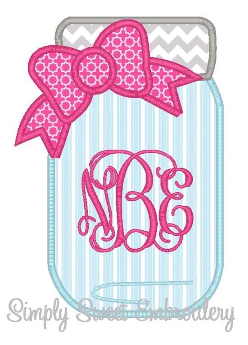 Mason jar monogram machine jessecmault applique design etsy Mason jar monogram machine jessecmault applique design etsy