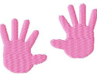 Baby Hand Prints Machine Embroidery Mini Design