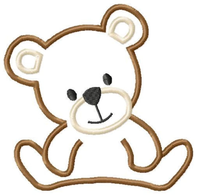 Teddy Bear Machine Embroidery Applique Design - Etsy
