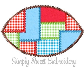 Patchwork-Fußball-Maschine-Stickerei-Applikation-Design