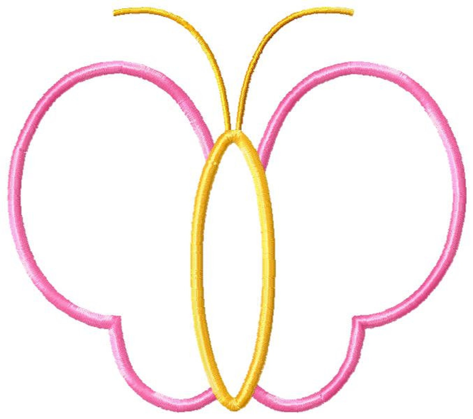Butterfly Outline Machine Embroidery Applique Design Etsy