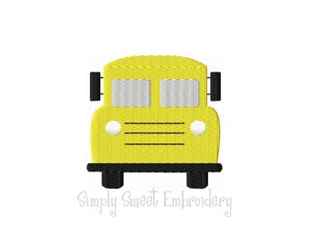 School Bus Mini 2 Machine Embroidery Design - 5 sizes