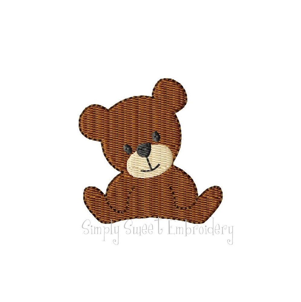 Teddy Bear Mini Machine Embroidery Design - Etsy Denmark