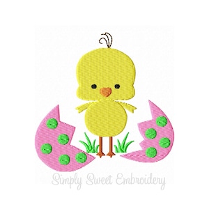 Easter Egg  Baby Chick Machine Embroidery Design Single