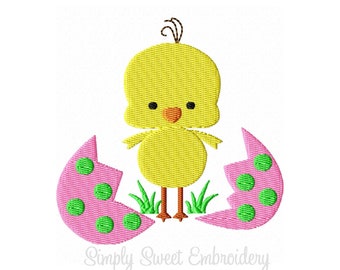 Easter Egg  Baby Chick Machine Embroidery Design Single