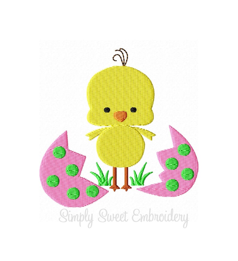 Easter Egg Baby Chick Machine Embroidery Design Single Etsy