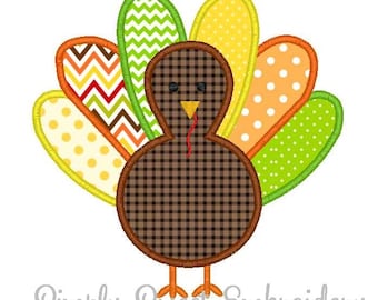 Thanksgiving Turkey Machine Embroidery Applique Design