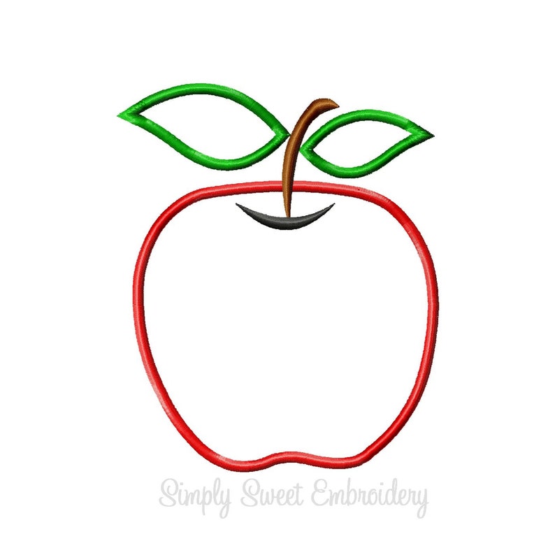 Apple Machine Embroidery Applique Design image 3