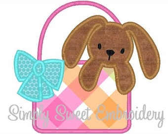 Machine Embroidery Design Applique Easter Bunny Basket INSTANT DOWNLOAD ...