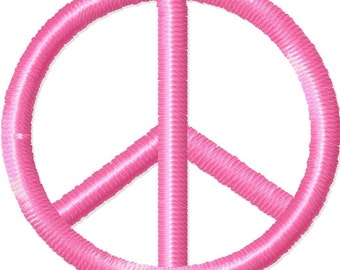 Peace Sign Machine Embroidery Mini Design  - 3 sizes