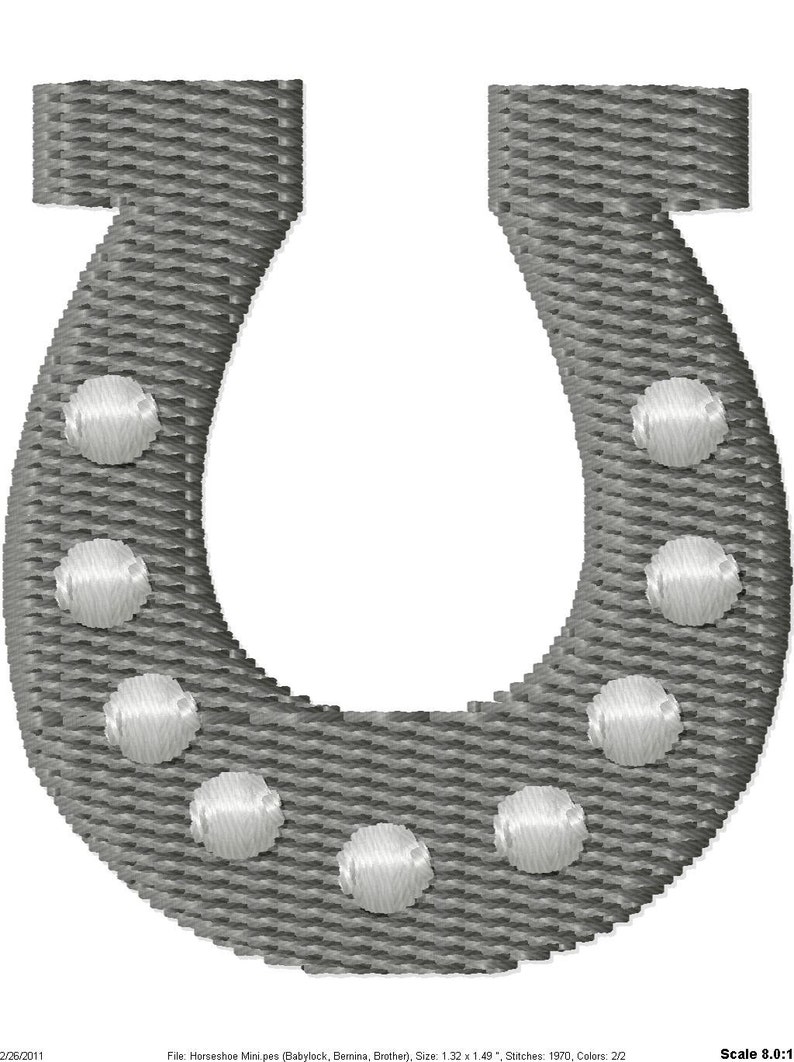 Horseshoe Machine Embroidery Design Mini image 1