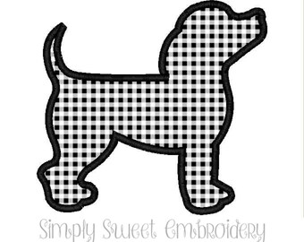 Dog Silhouette Machine Embroidery Applique Design - 3 sizes