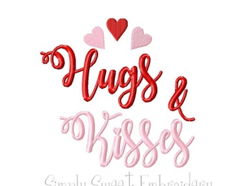 Hugs and Kisses Valentine's Day Machine Embroidery Design