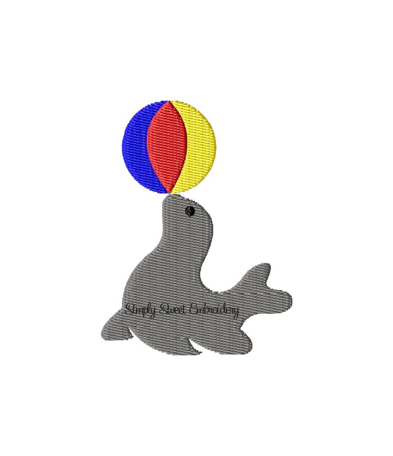 Seal Ball Machine Embroidery Design image 1